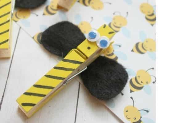 Clothespin Bubblebee craft by Finding Zest