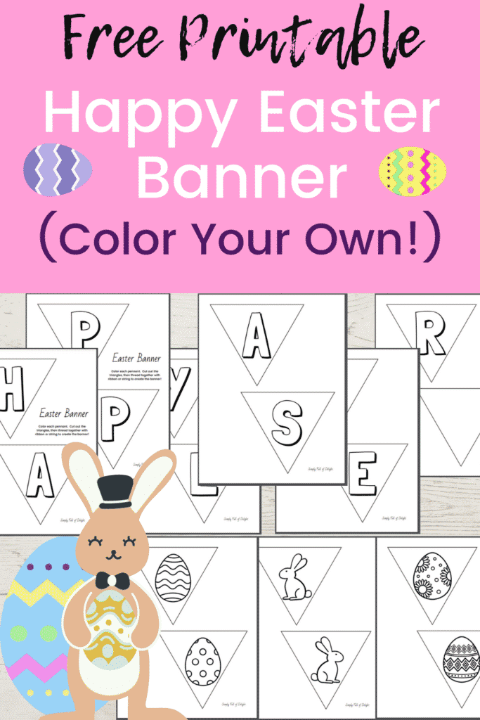 Free printable Easter Banner (color your own)