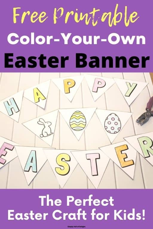 Happy Easter printable banner - color your own banner for Easter