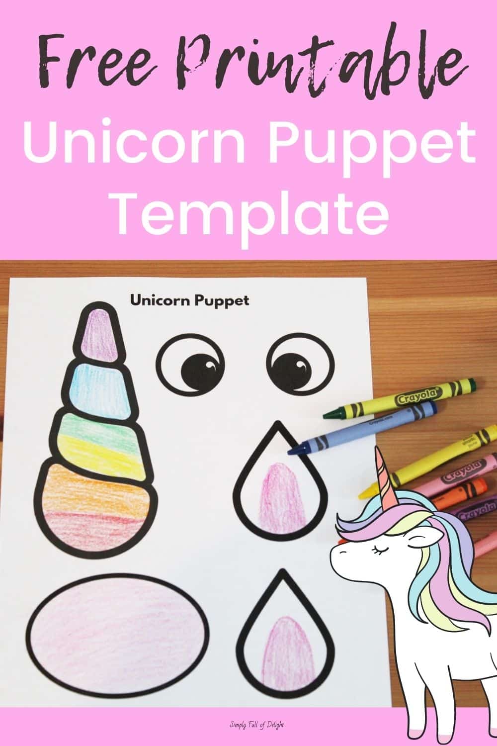 How to Make a Unicorn Paper Bag Puppet (with Free Template!)