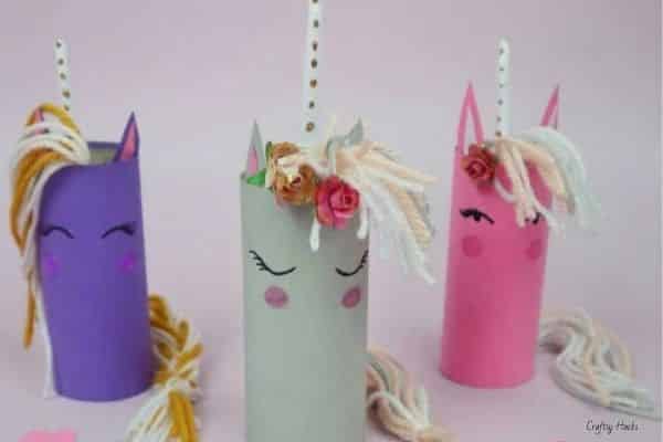 unicorn toilet roll craft by Craftsy Hacks
