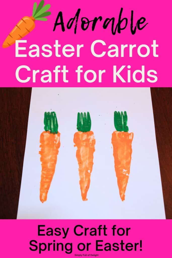 adorable Easter carrot craft for kids