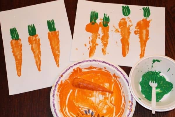 Carrot Stamping for Kids an Easter Carrot Craft Simply Full of