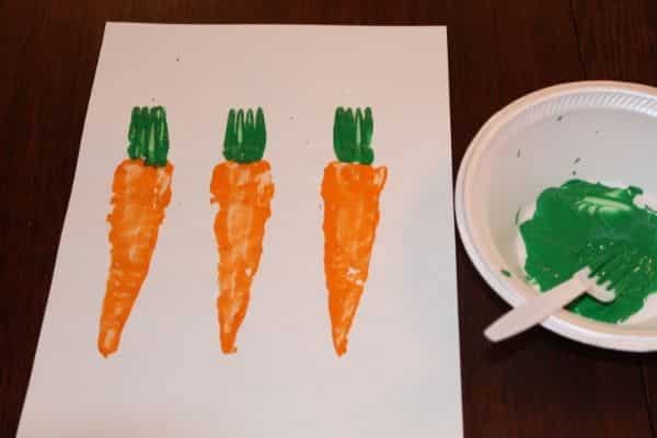 Carrot Stamping for Kids an Easter Carrot Craft Simply Full of