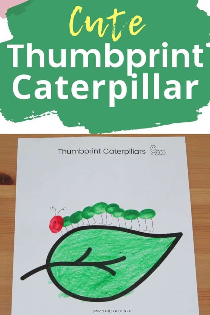 Cute Thumbprint caterpillar craft for kids 