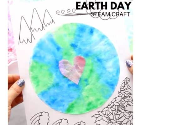 Earth day coffee filter art by Little bins for Little Hands