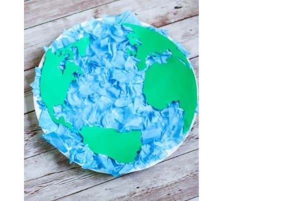 Earth day paper plate craft by Made with Happy