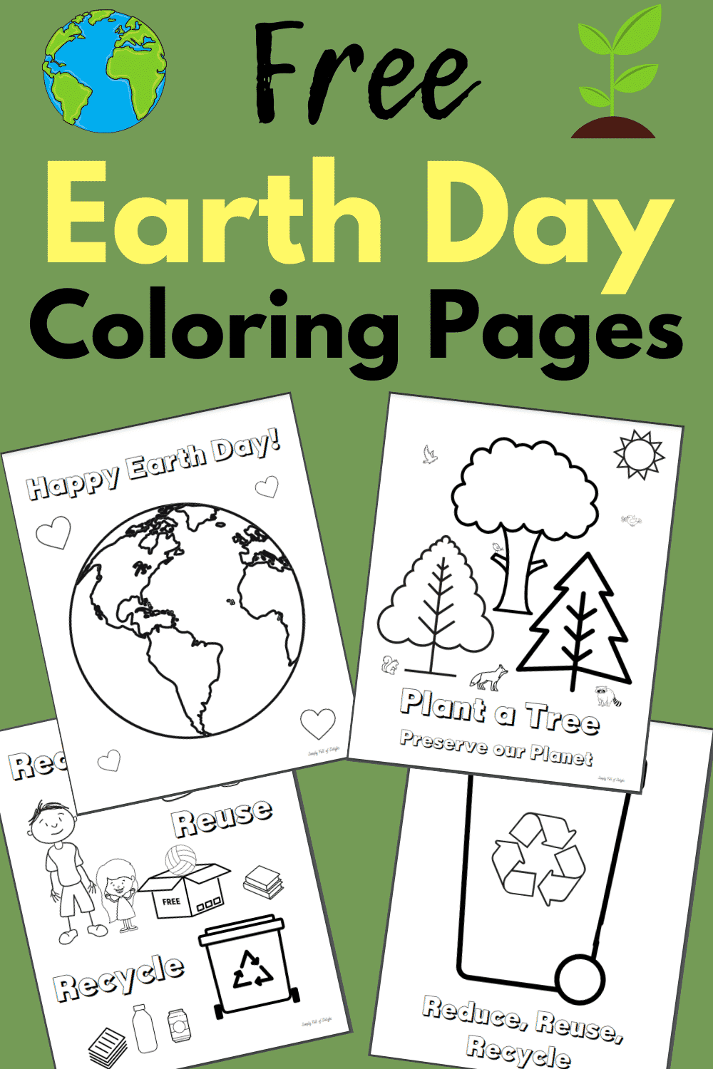 Free Earth Day Coloring Sheets - Simply Full of Delight