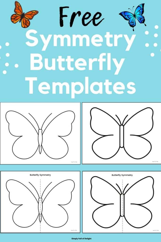 Free Symmetry Butterfly Templates - 4 free butterfly templates for symmetry painting.