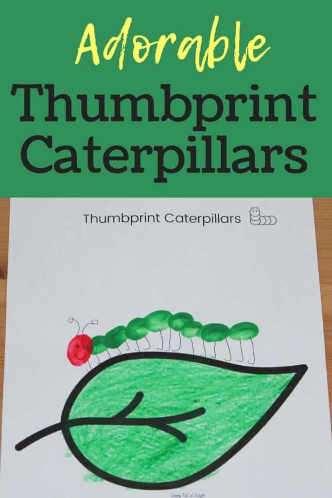 Adorable Thumbprint Caterpillars - a fingerprint caterpillar art project for kids