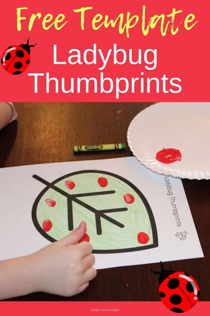 Ladybug thumbprints craft for kids - an insect craft for spring!