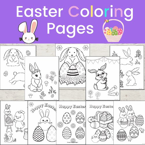 Easter coloring pages pack from my Etsy shop - lots of bunny, chicks, and easter egg coloring pages