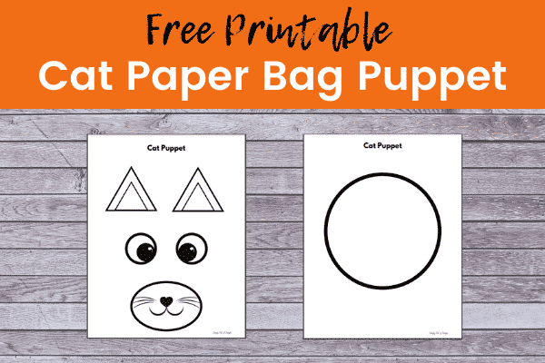 free printable cat paper bag puppet template