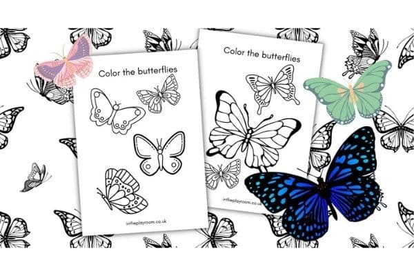 Butterfly coloring pages by In the Playroom