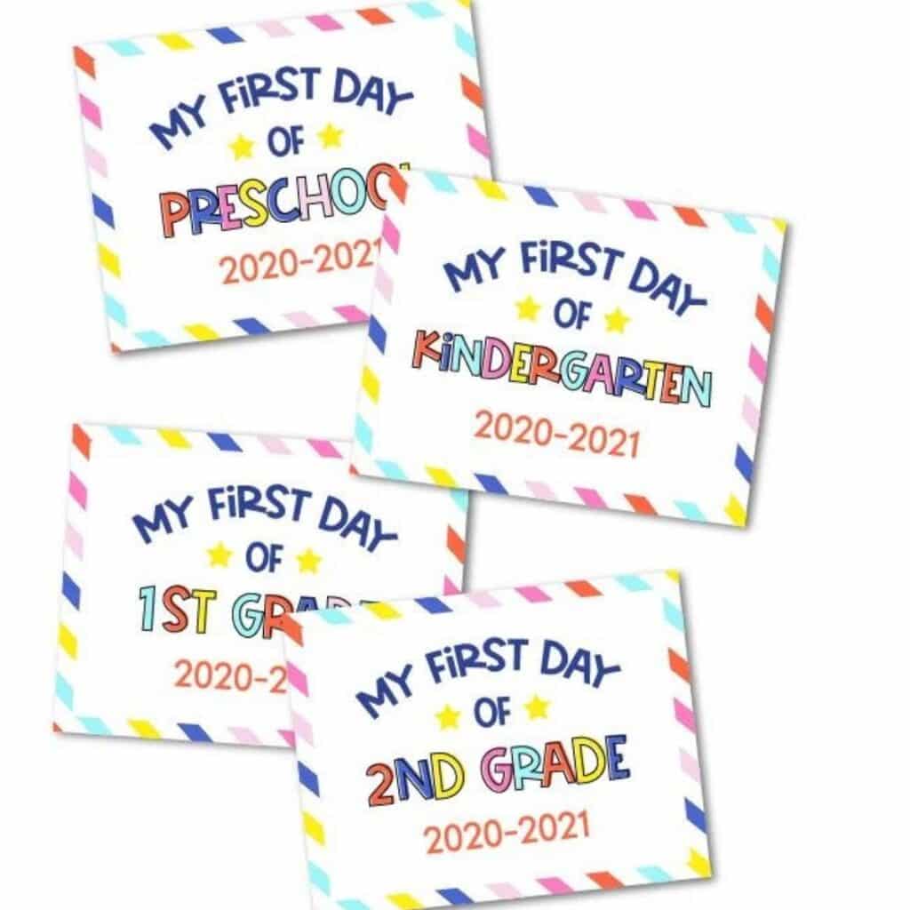 Free Printable First Day of School Signs by Simple Everyday Mom