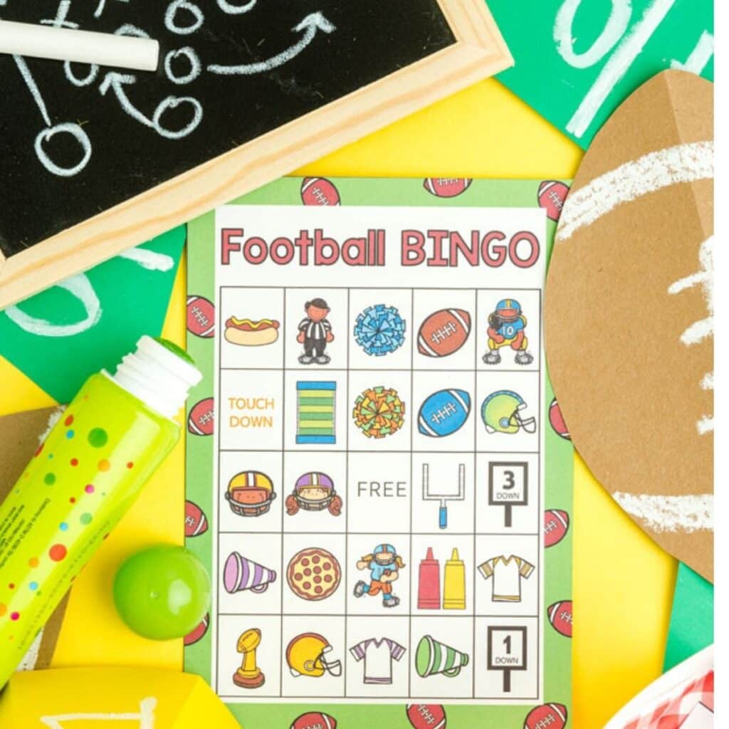 Football bingo free printable by The Best Ideas for Kids