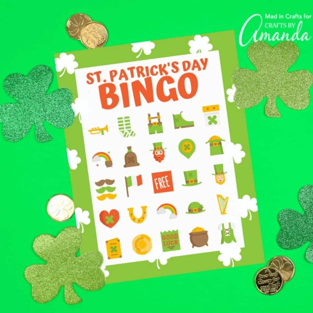 St. Patrick's Day bingo game free printable by Crafts by Amanda