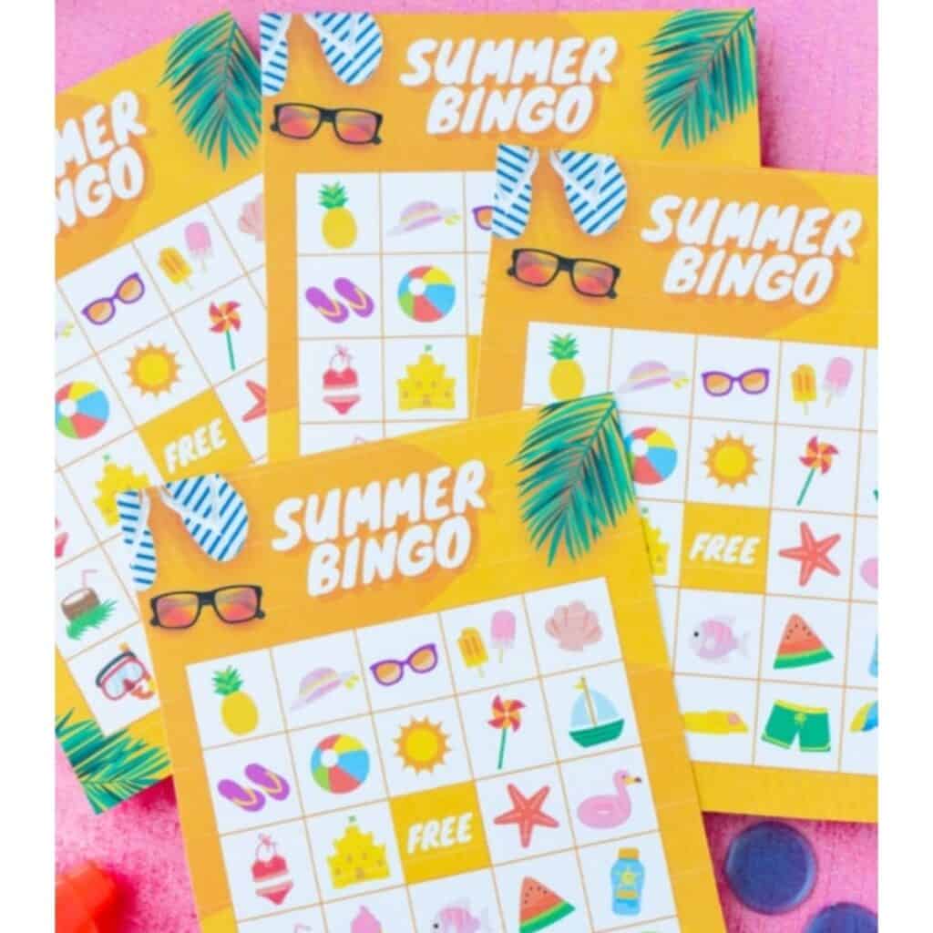 free printable Summer bingo cards by Play Party Plan