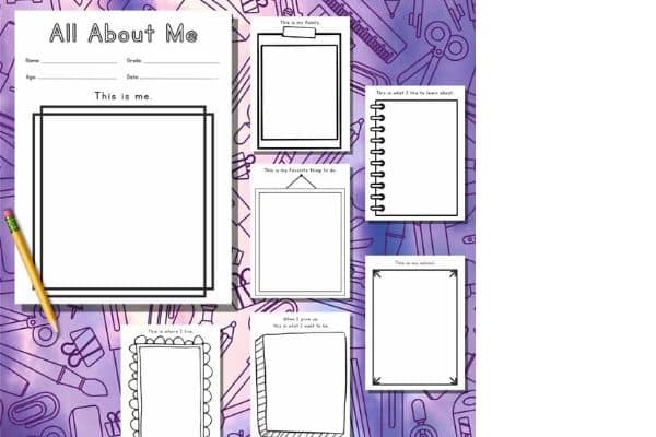 All about me Worksheet book free printable by Literacy Learn