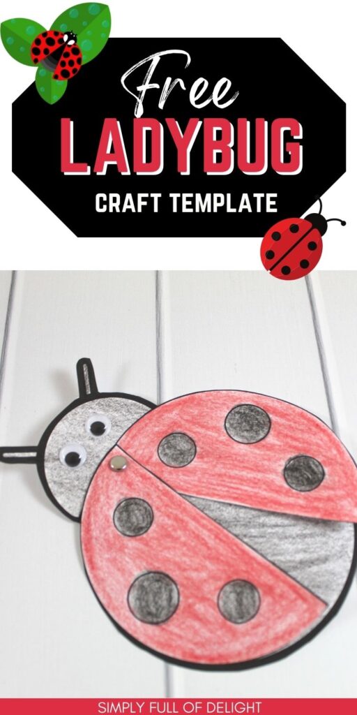 free ladybug craft template - easy ladybug paper craft shown