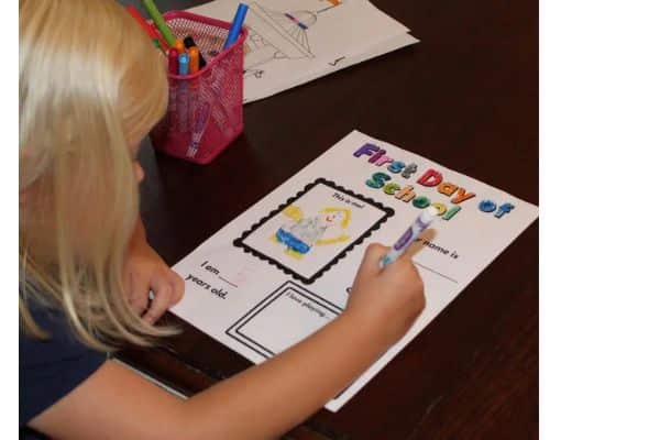 All about me first day of school worksheet