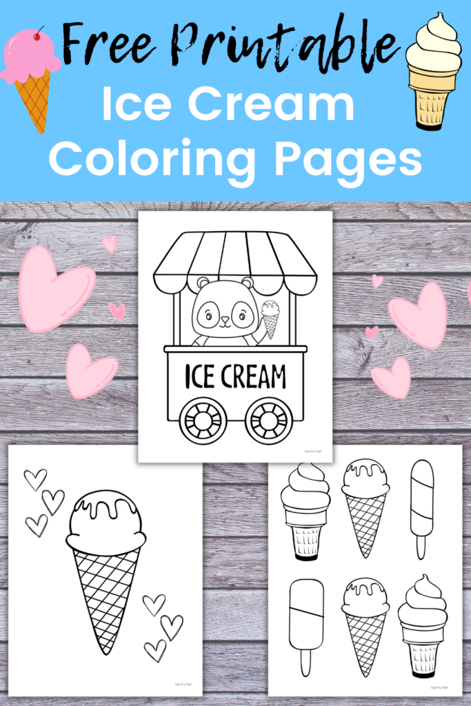 children eating ice cream coloring pages