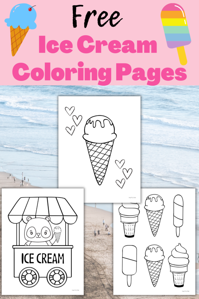 children eating ice cream coloring pages