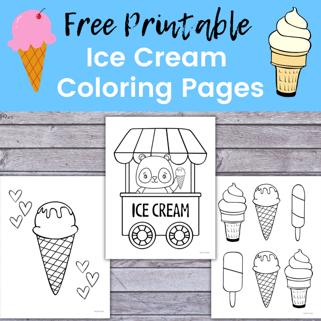 free printable ice cream coloring pages from Simply full of Delight