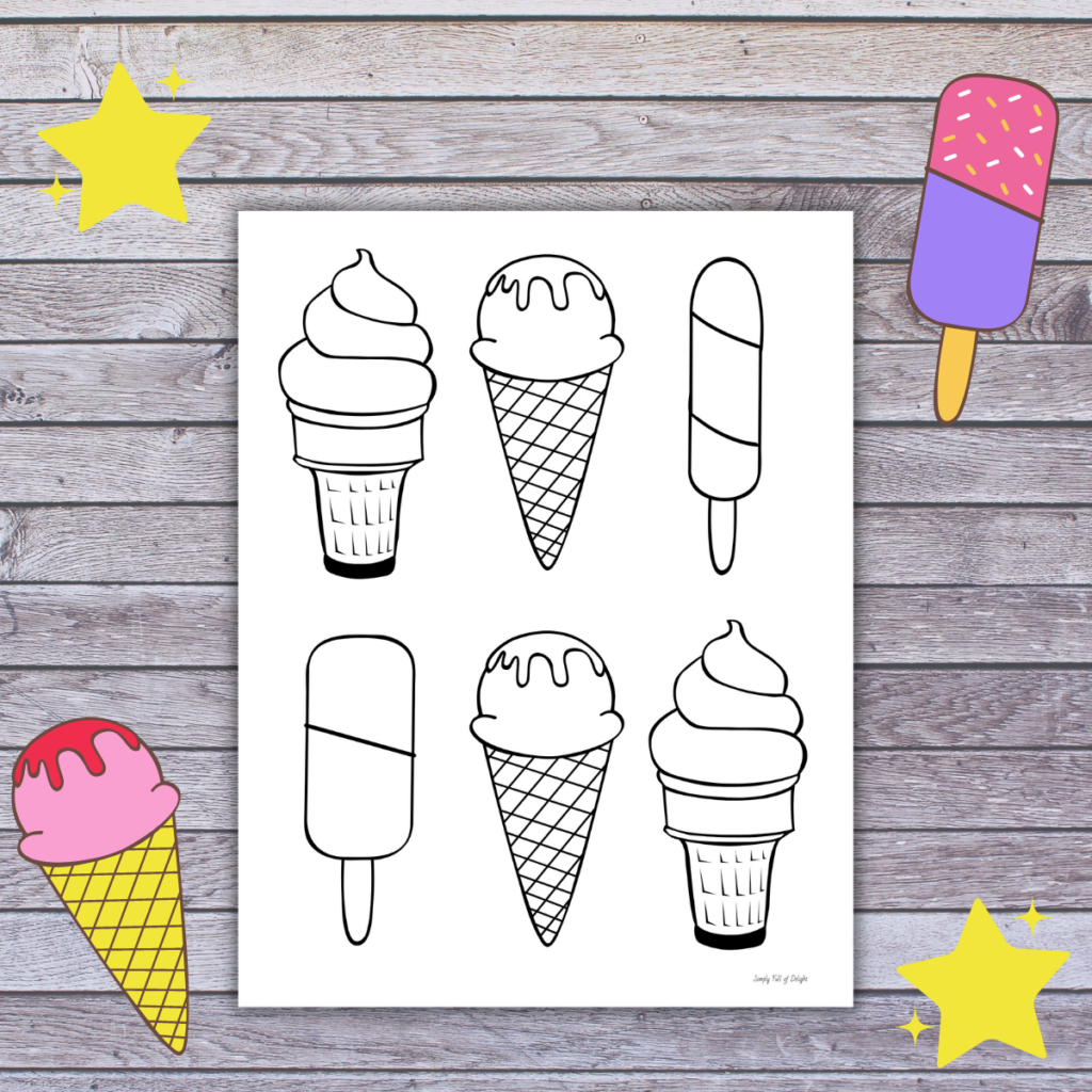 ice cream sundae coloring sheet