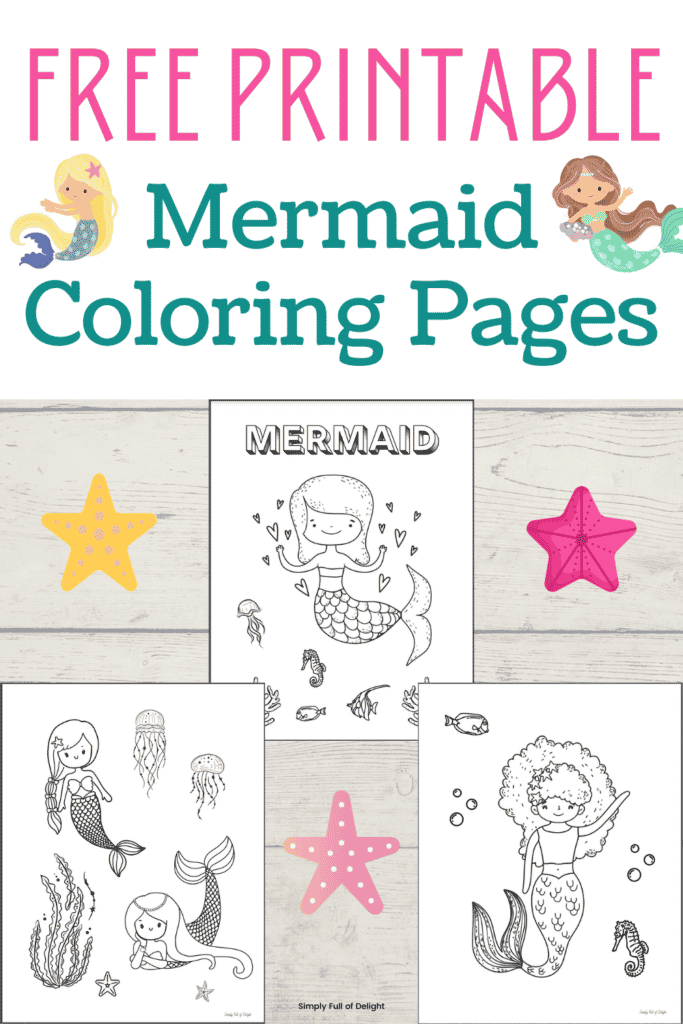 Free Printable mermaid Coloring pages for kids - grab 3 free mermaid coloring sheets featuring beautiful mermaids and underwater creatures