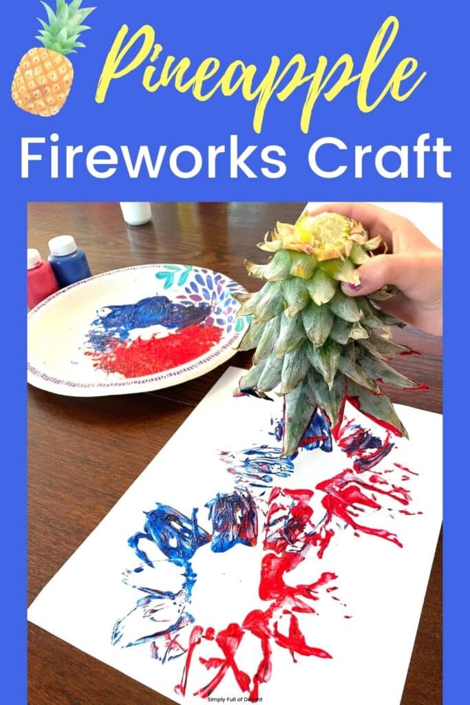 Pineapple Fireworks Craft - This pineapple stamping fireworks craft for preschool is a great Independence day craft for kids!