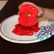 Apple Stamping - An Apple Basket Craft for Preschool