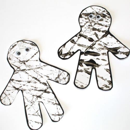easy preschool mummy craft with free printable mummy template