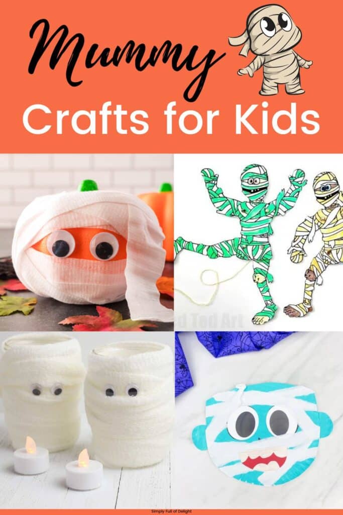 Mummy Crafts for Halloween - Find amazing mummy crafts for kids including a mummy paper plate craft, a mummy puppet, a mummy pumpkin and a mummy candle