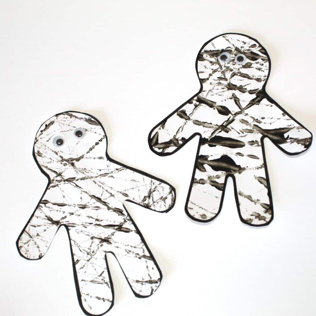 Easy mummy craft for kids - completed