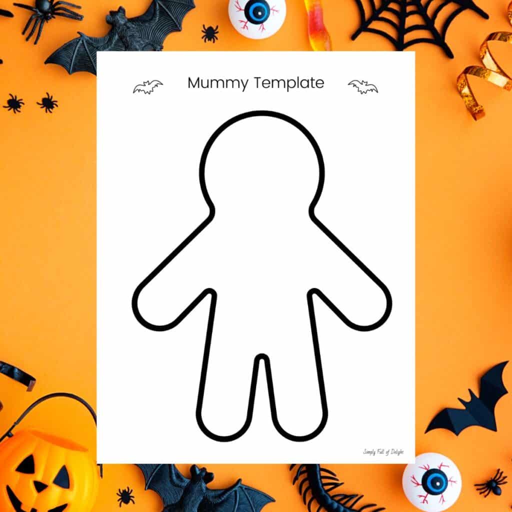 Free printable mummy template - free mummy template for a easy preschool mummy craft