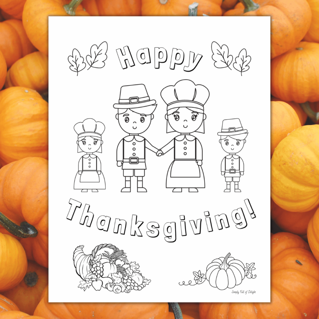 first thanksgiving coloring page