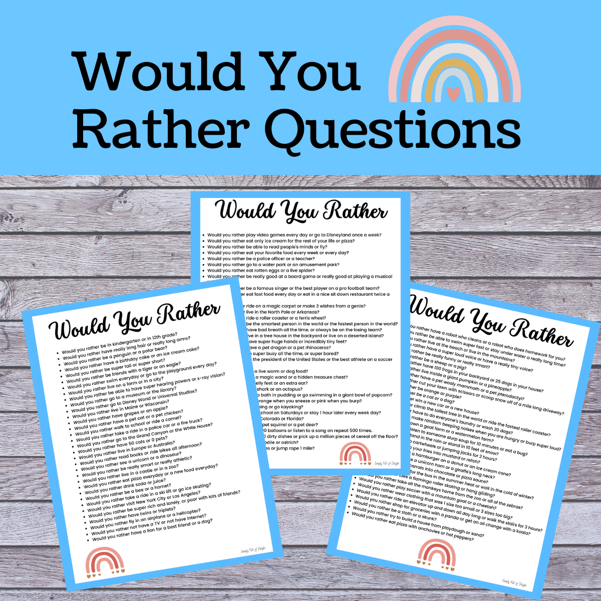 150 Would You Rather Questions For Kids+ Printable - Fun with Mama