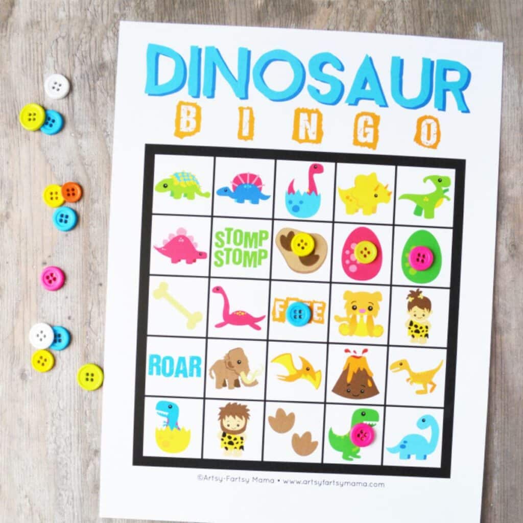 Dinosaur Bingo by Artsy Fartsy Mama
