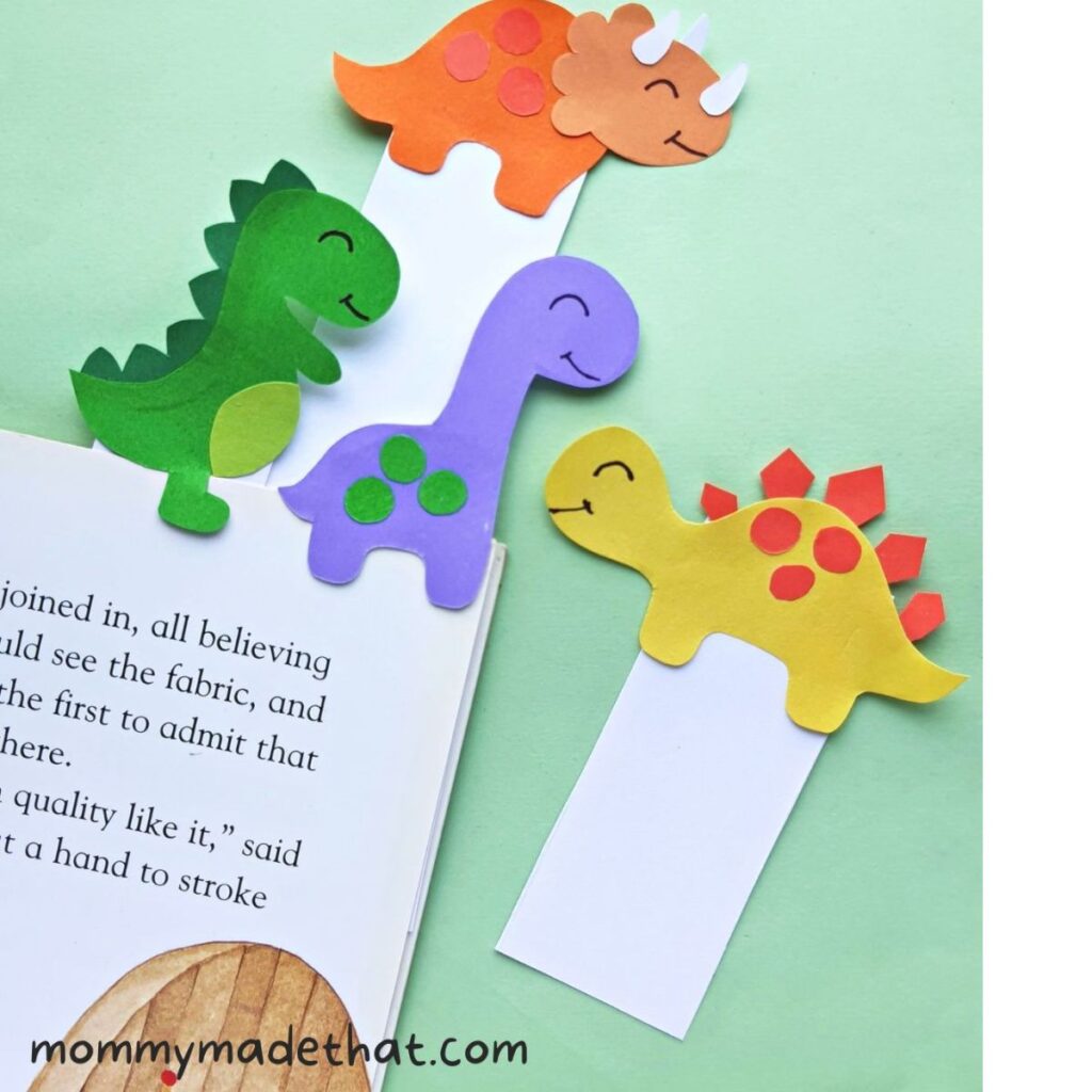 Dinosaur Bookmarks by Mommy Made That