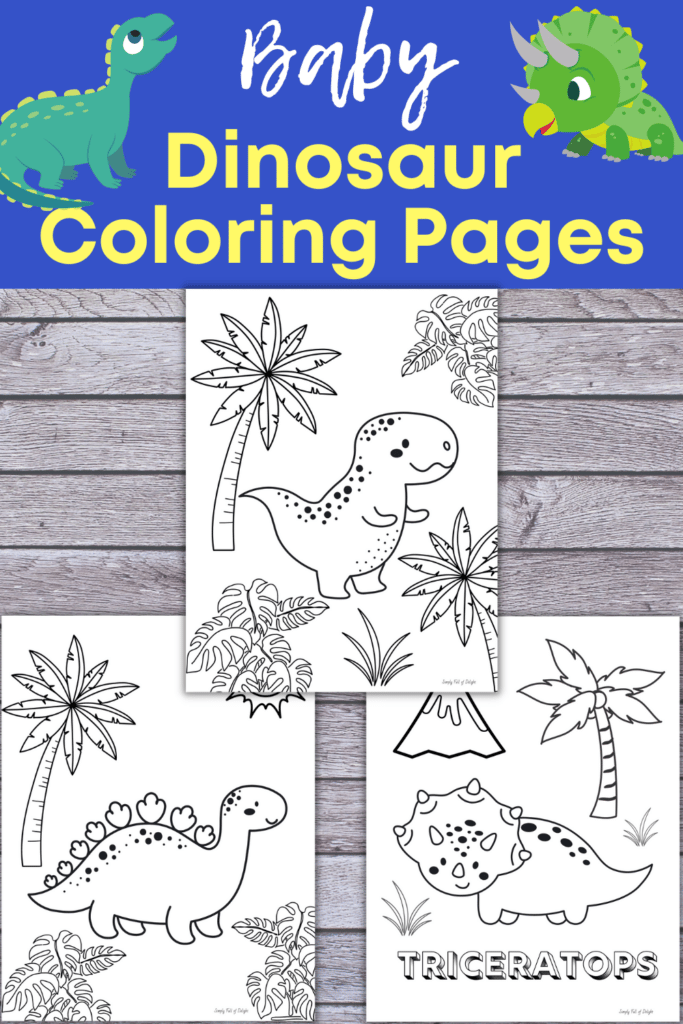 baby dinosaur coloring pages for kids free printable simply full of delight