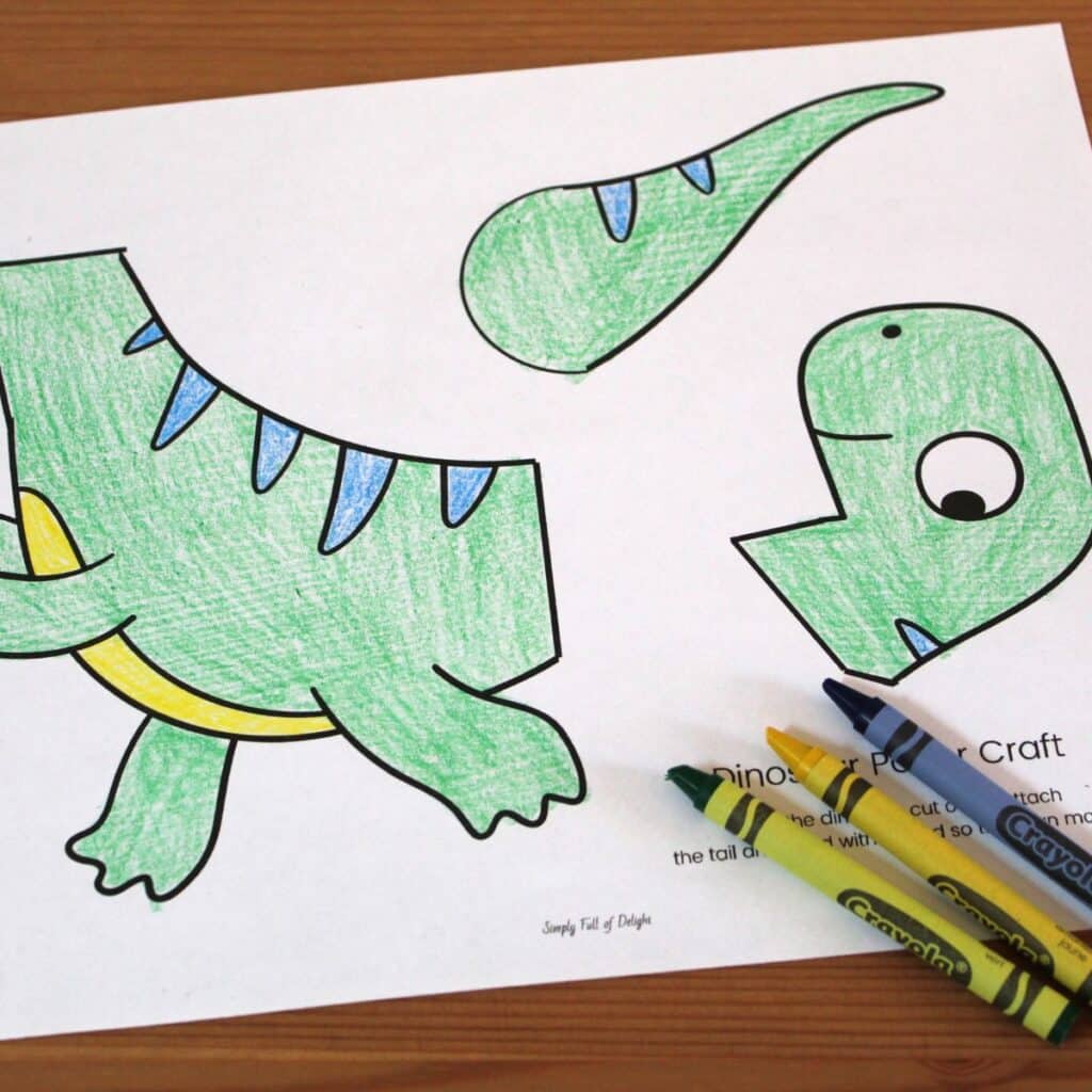 dinosaur template printable - colored