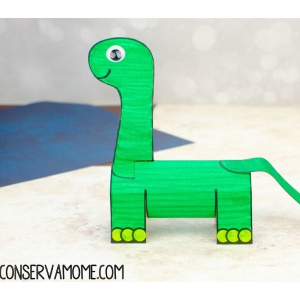 Dinosaur toilet paper roll craft by ConservaMom.