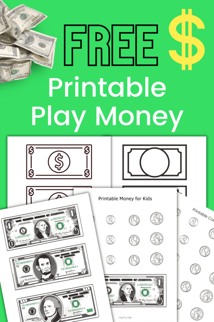 Free printable play money for kids - Classroom fake money printables - perfect for teachers, homeschooling or pretend play