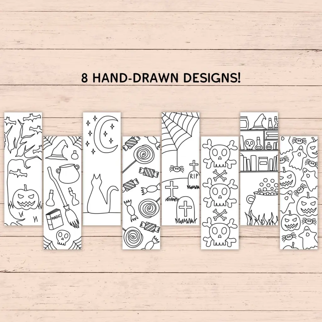 Halloween Color Your Own Bookmarks are from Pretty Printed Perfect