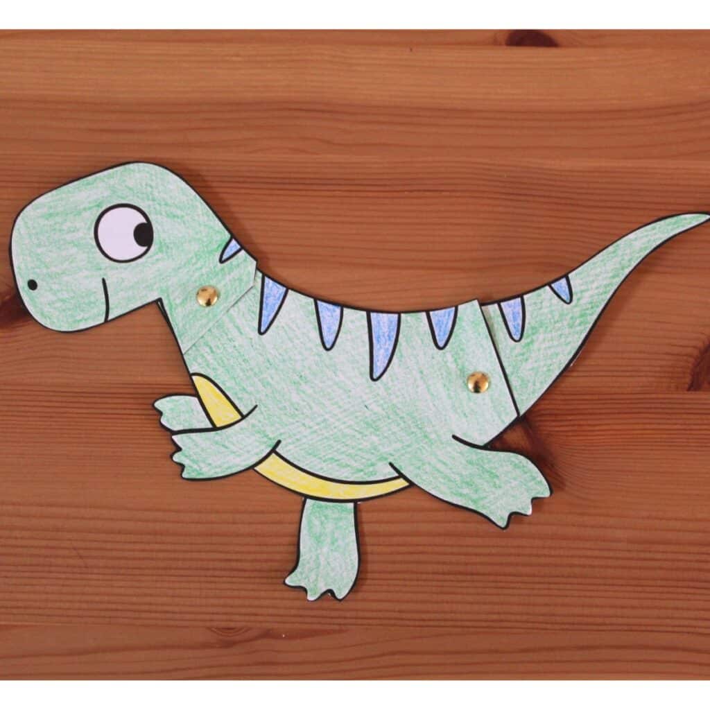 Easy Paper Dinosaur Craft for Kids (Free Template!)