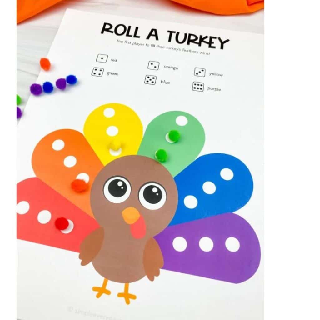 Roll a turkey game from Simple Everyday Mom