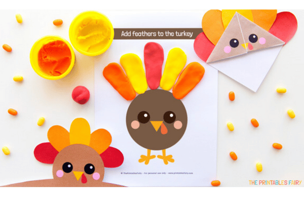 thanksgiving play dough mats by The Printables Fairy