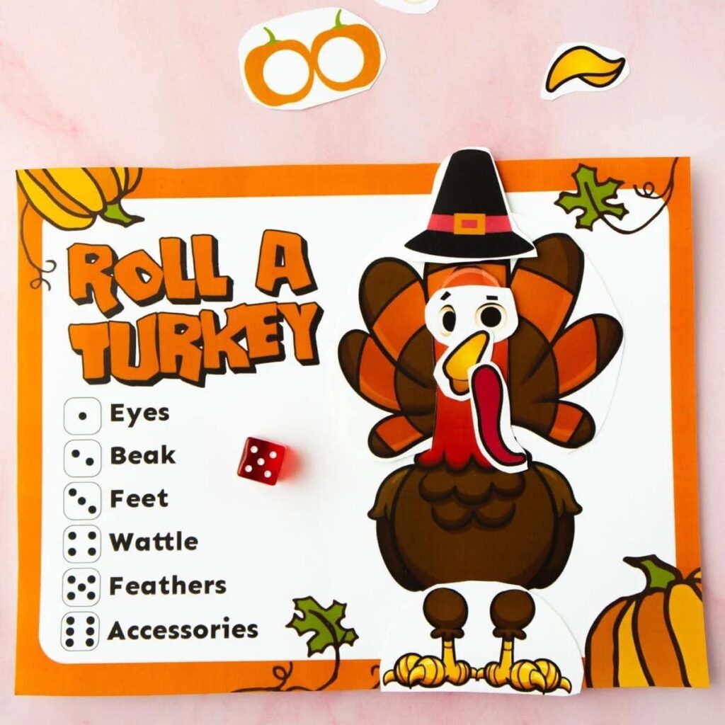 thanksgiving roll a turkey game by Play party plan