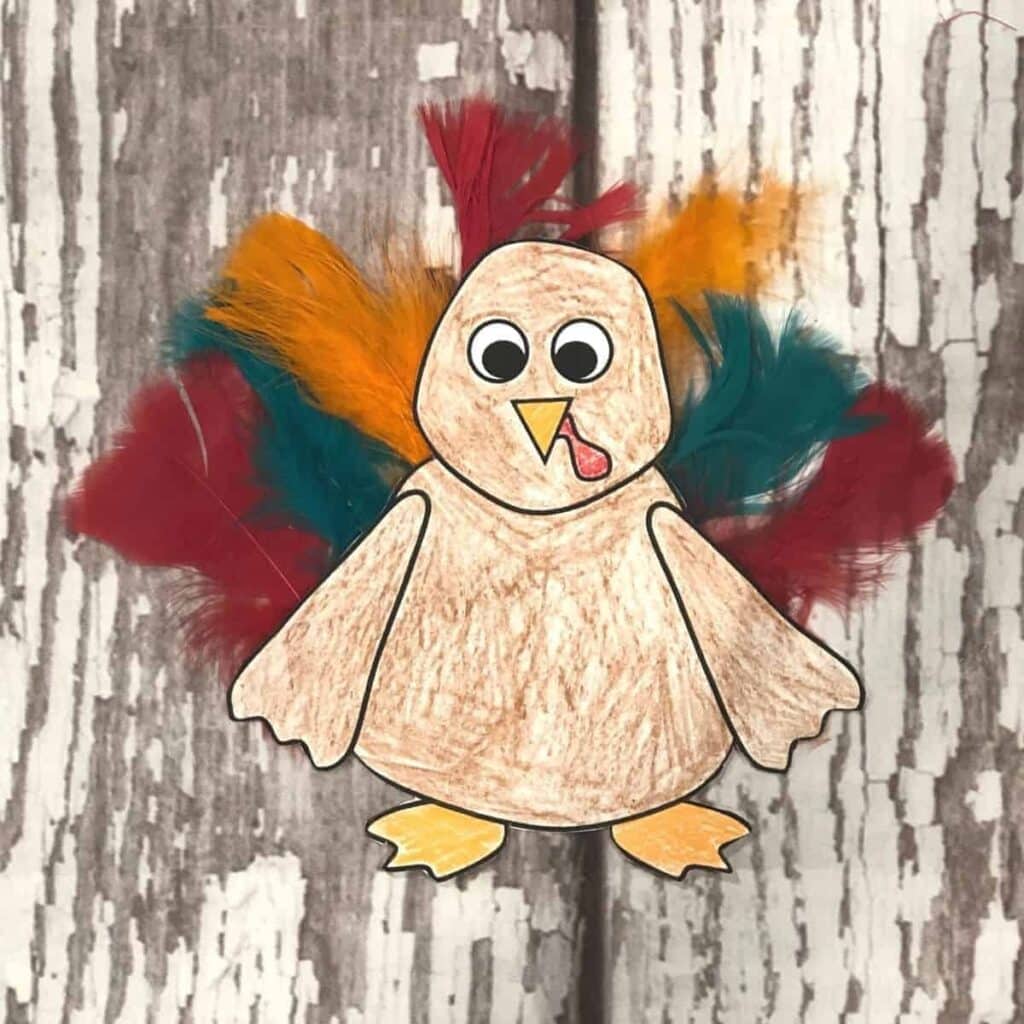 Turkey craft template by Two Pink Peonies